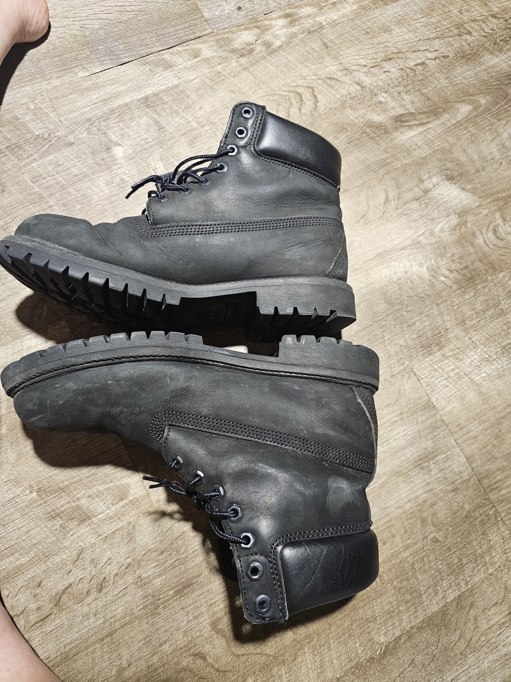 Timberland Black Men's Leather Lace-Up Boat/Work Boots - Picture 4 of 14